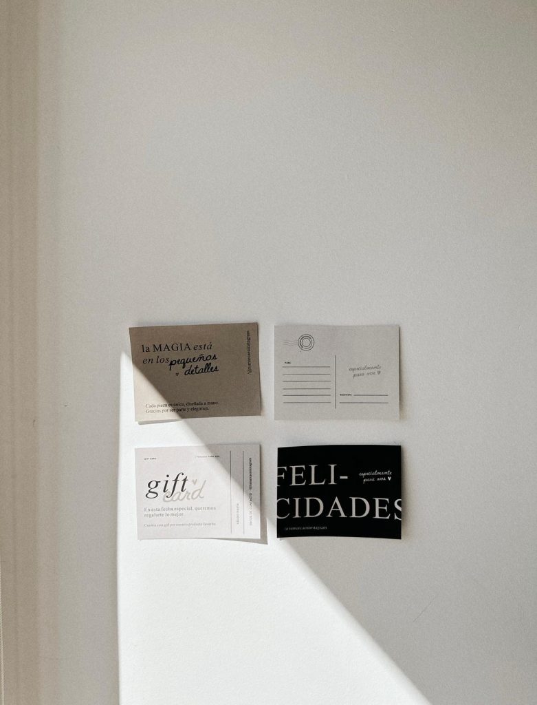 Minimalist wall cards